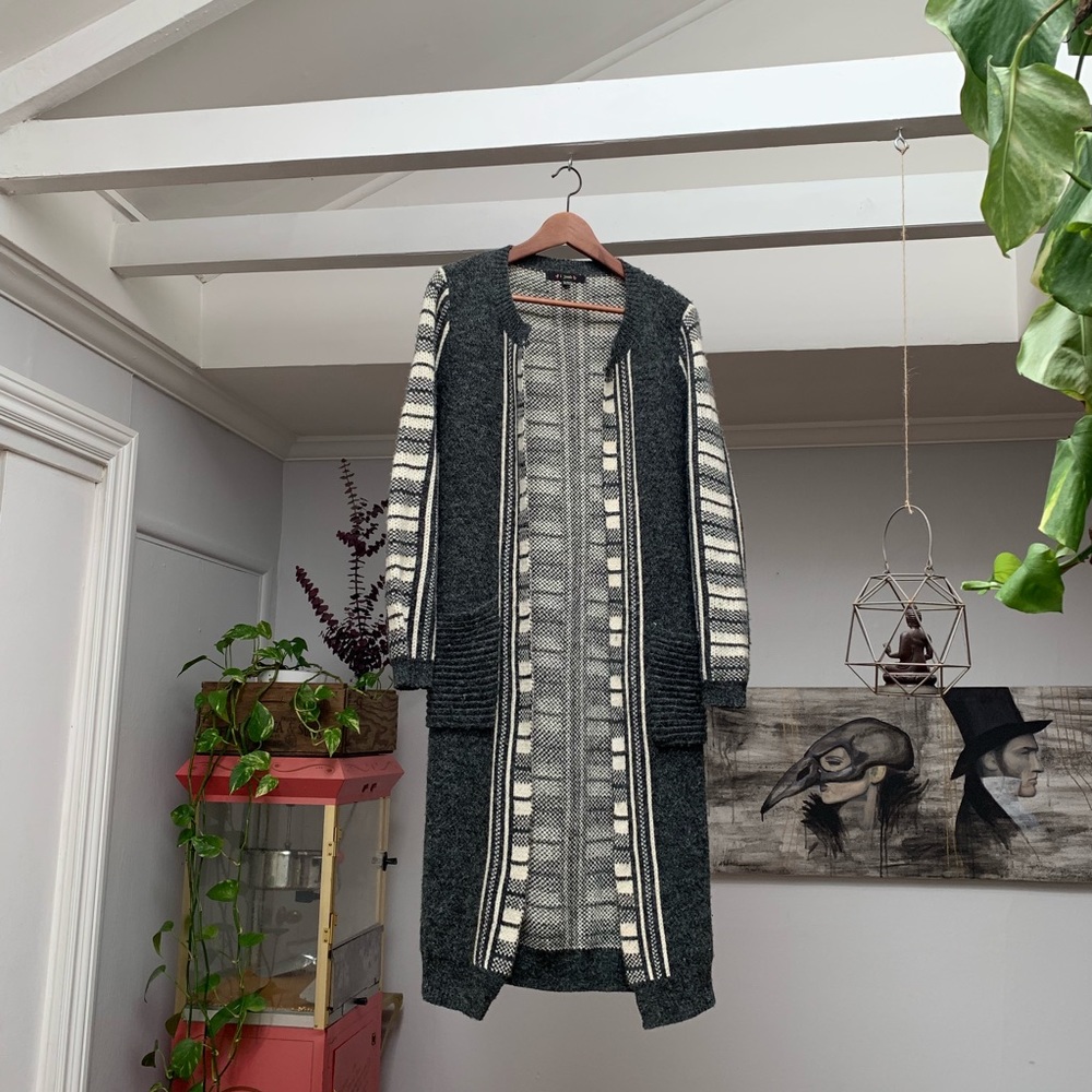 Mohair blend sweater duster
